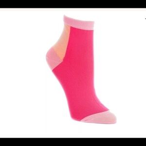 Kate Spade sheer block tile ankle pink socks